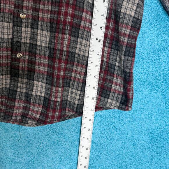 VTG Wild River Wool Shirt Men’s Plaid Gray Red Made in Korea Shacket Sz L - Picture 3 of 13